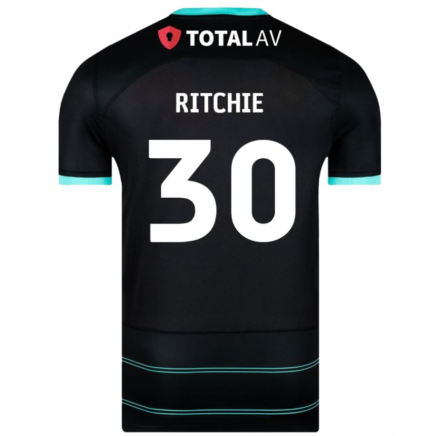 נשים כדורגל מאט ריצ'י #30 שָׁחוֹר הרחק ג'רזי 2024/25