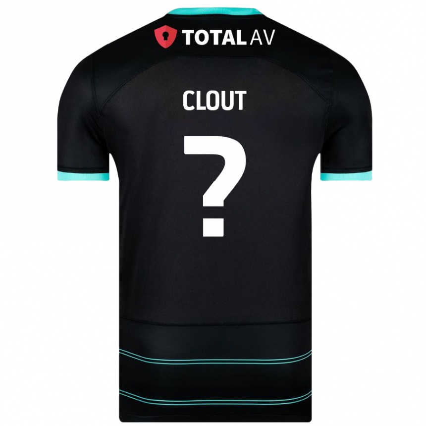 נשים כדורגל Harry Clout #0 שָׁחוֹר הרחק ג'רזי 2024/25