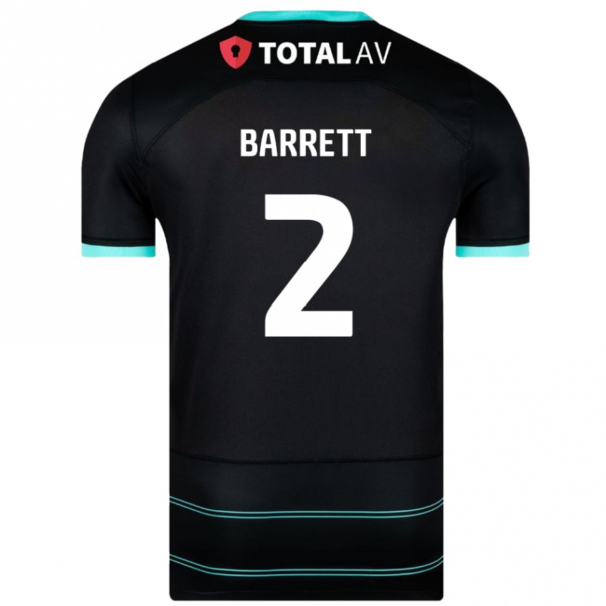 נשים כדורגל Nicole Barrett #2 שָׁחוֹר הרחק ג'רזי 2024/25