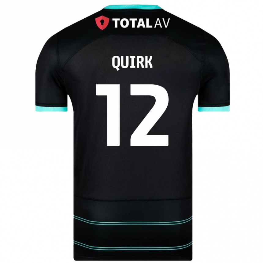 נשים כדורגל Sophie Quirk #12 שָׁחוֹר הרחק ג'רזי 2024/25