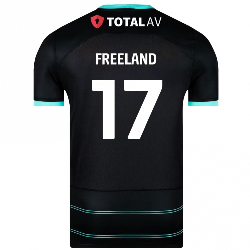 נשים כדורגל Georgie Freeland #17 שָׁחוֹר הרחק ג'רזי 2024/25