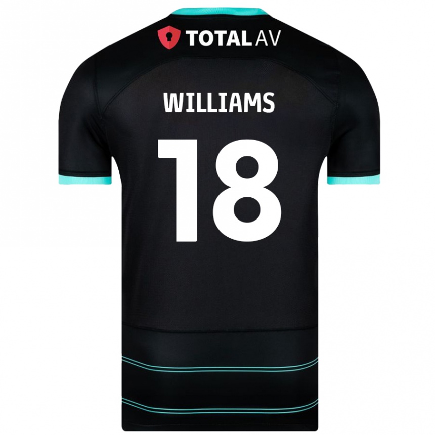 נשים כדורגל Scarlett Williams #18 שָׁחוֹר הרחק ג'רזי 2024/25