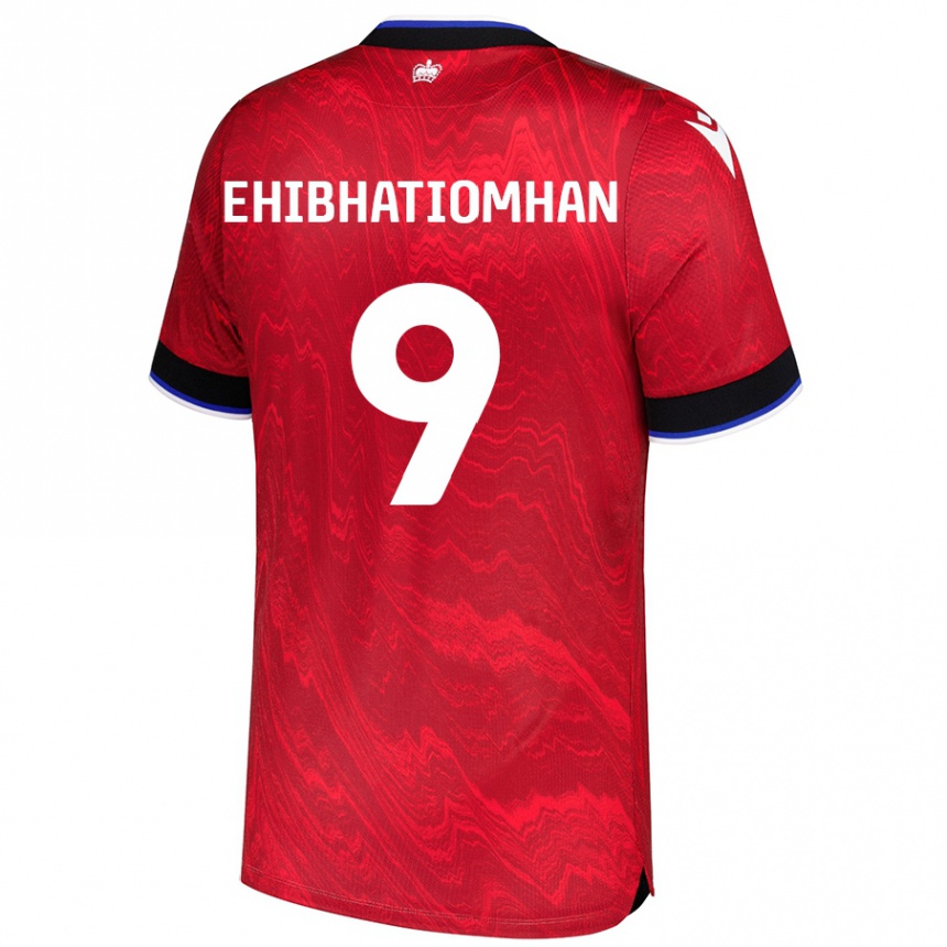 נשים כדורגל Kelvin Ehibhatiomhan #9 אדום שחור הרחק ג'רזי 2024/25
