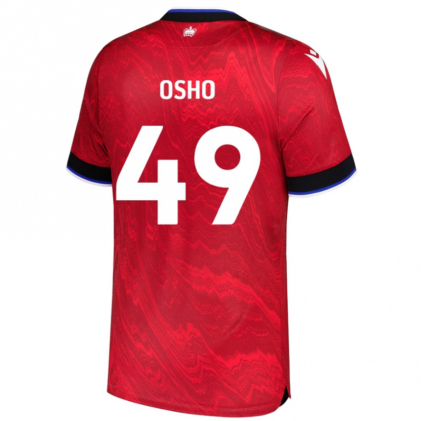 נשים כדורגל Emmanuel Osho #49 אדום שחור הרחק ג'רזי 2024/25