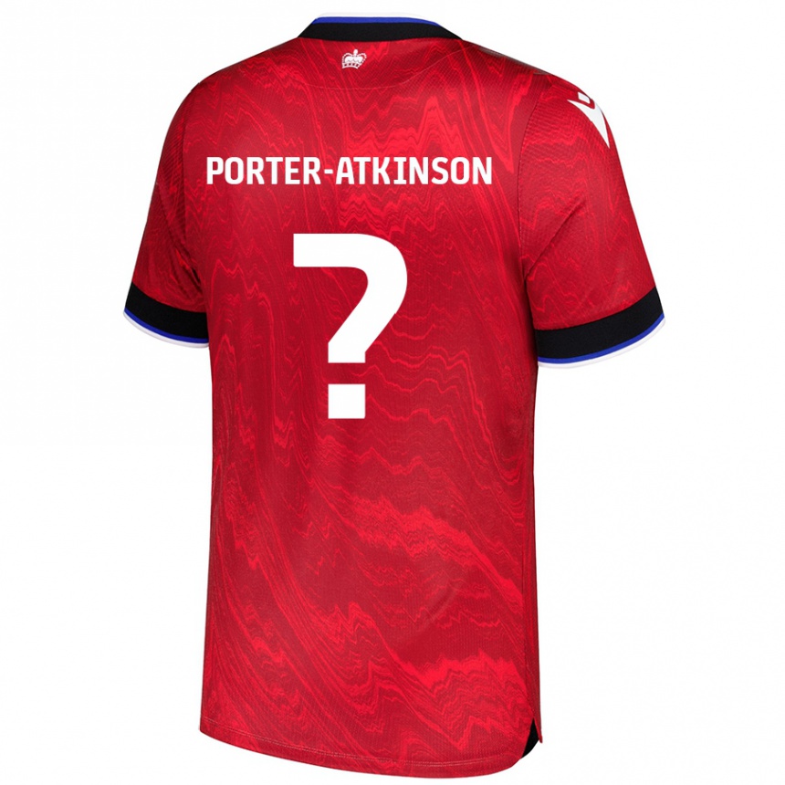 נשים כדורגל Jayden Porter-Atkinson #0 אדום שחור הרחק ג'רזי 2024/25