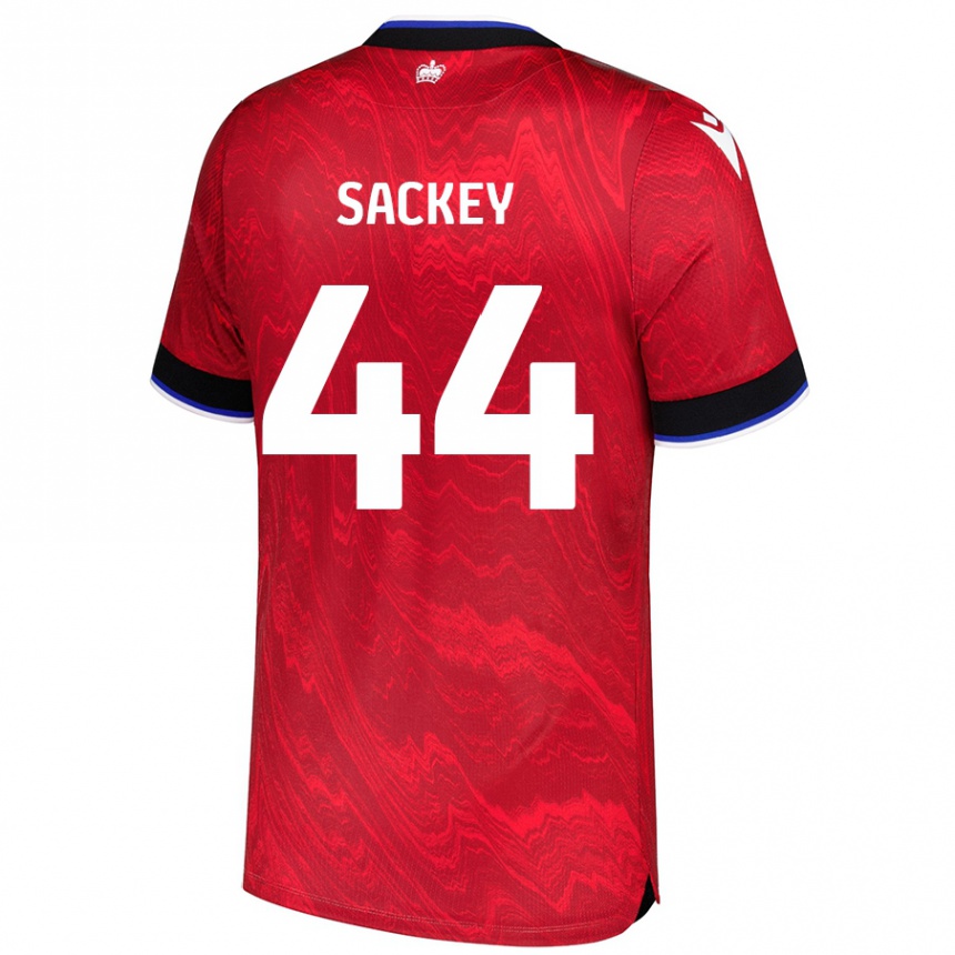 נשים כדורגל Tyler Sackey #44 אדום שחור הרחק ג'רזי 2024/25
