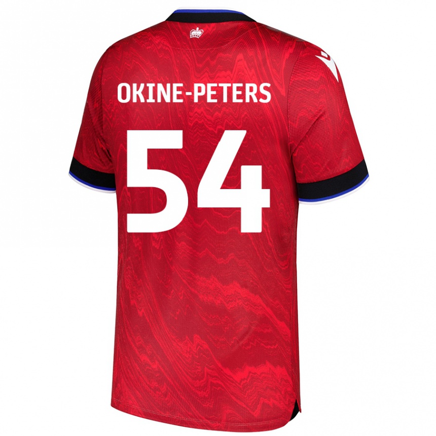 נשים כדורגל Jeremiah Okine-Peters #54 אדום שחור הרחק ג'רזי 2024/25