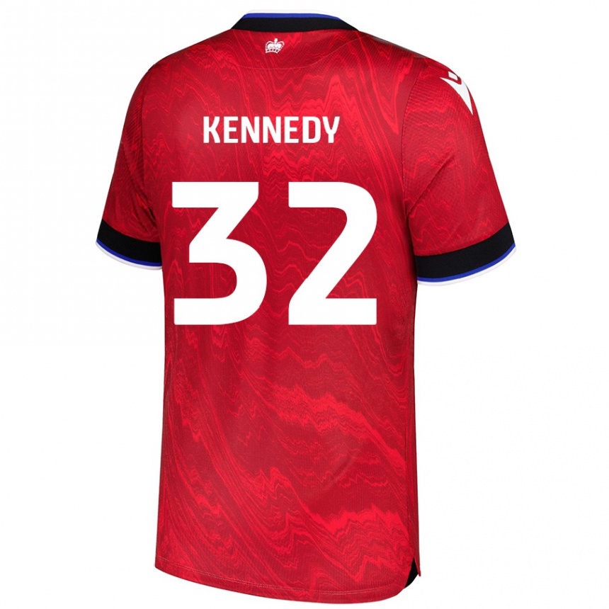 נשים כדורגל Stevie Kennedy #32 אדום שחור הרחק ג'רזי 2024/25