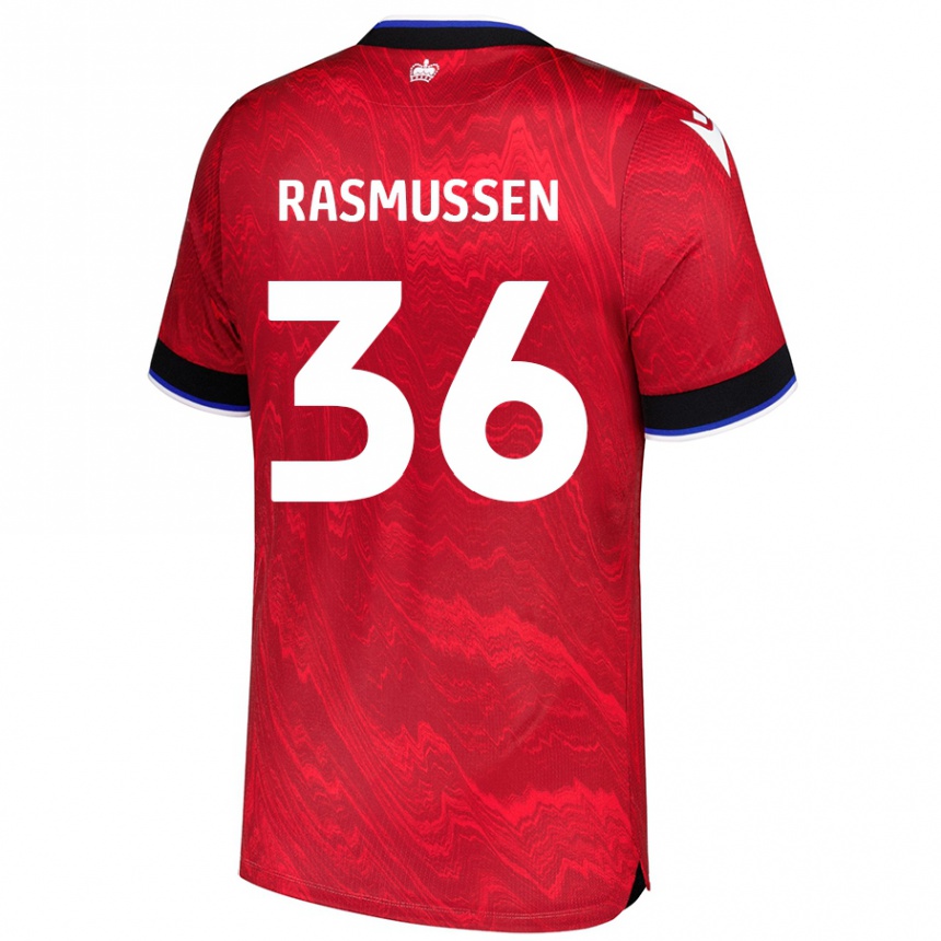 נשים כדורגל Tash Rasmussen #36 אדום שחור הרחק ג'רזי 2024/25