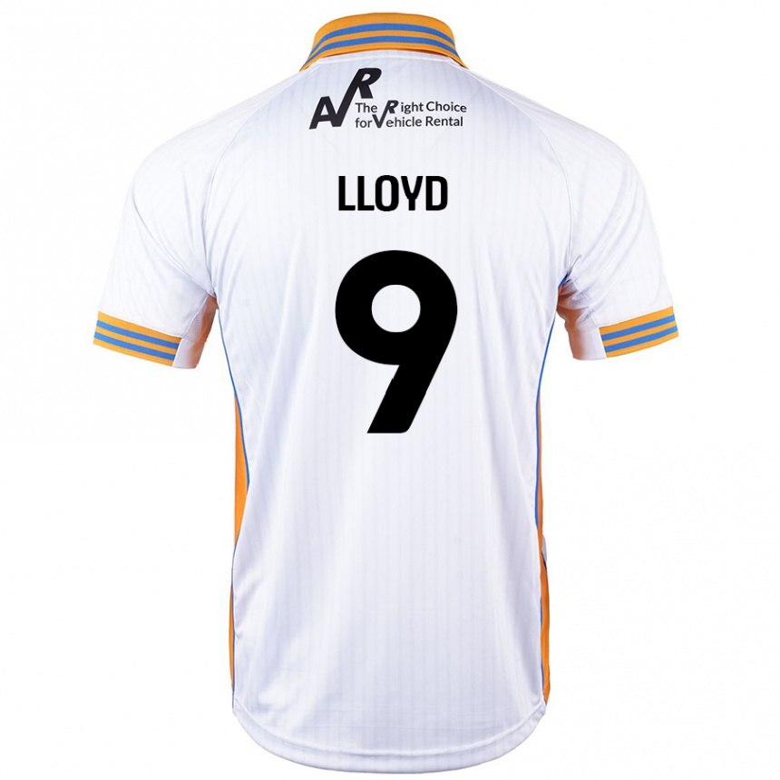 נשים כדורגל George Lloyd #9 לָבָן הרחק ג'רזי 2024/25