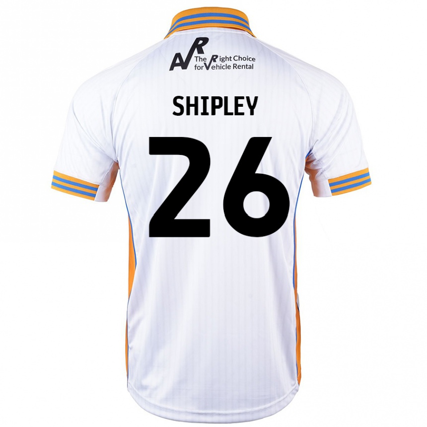 נשים כדורגל Jordan Shipley #26 לָבָן הרחק ג'רזי 2024/25