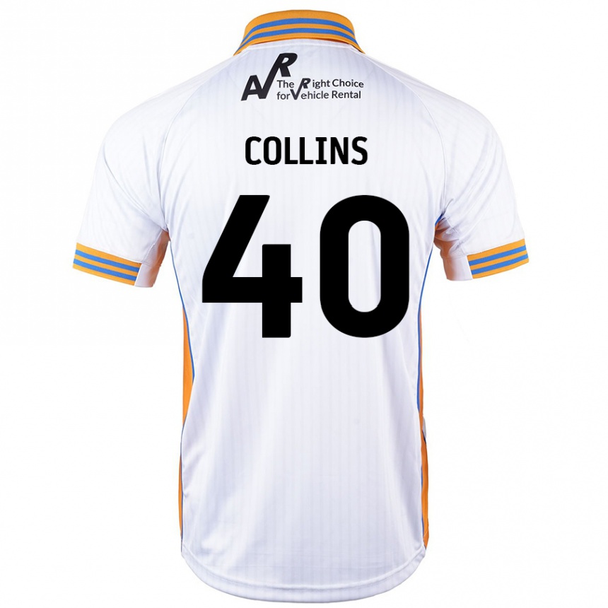 נשים כדורגל Jude Collins #40 לָבָן הרחק ג'רזי 2024/25