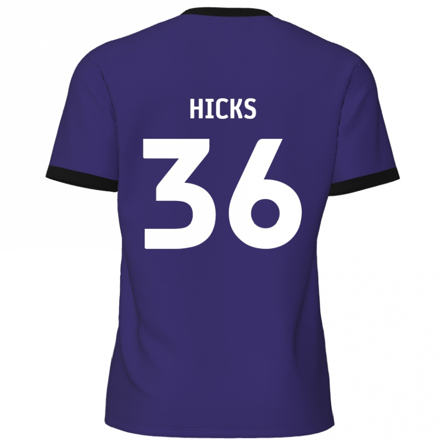 נשים כדורגל David Hicks #36 סָגוֹל הרחק ג'רזי 2024/25