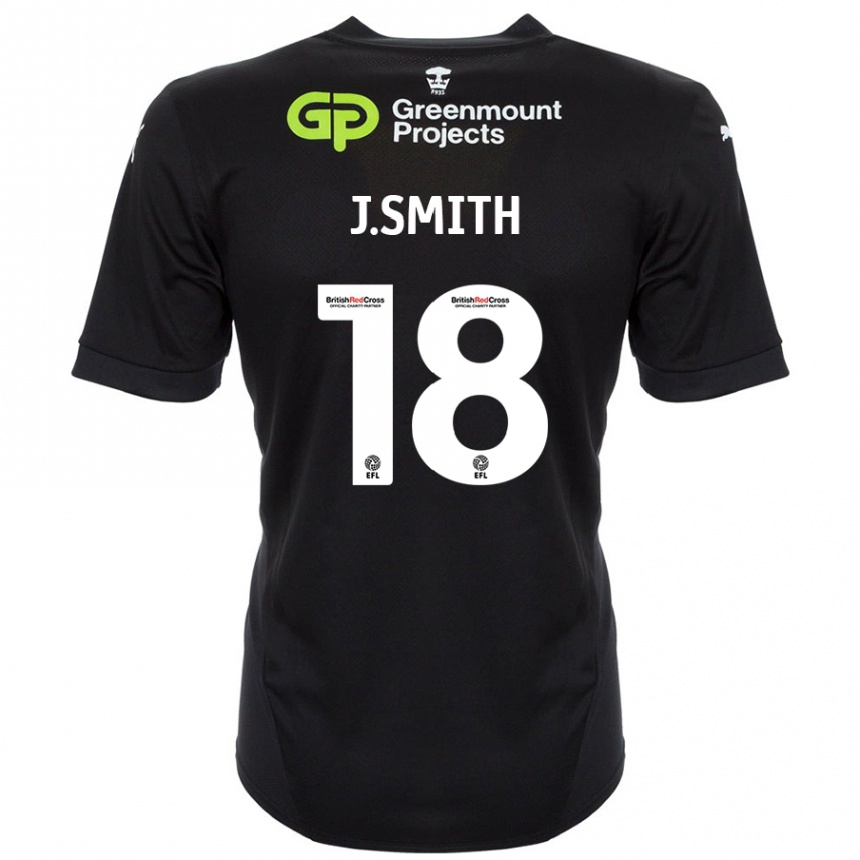 נשים כדורגל Jonny Smith #18 שָׁחוֹר הרחק ג'רזי 2024/25