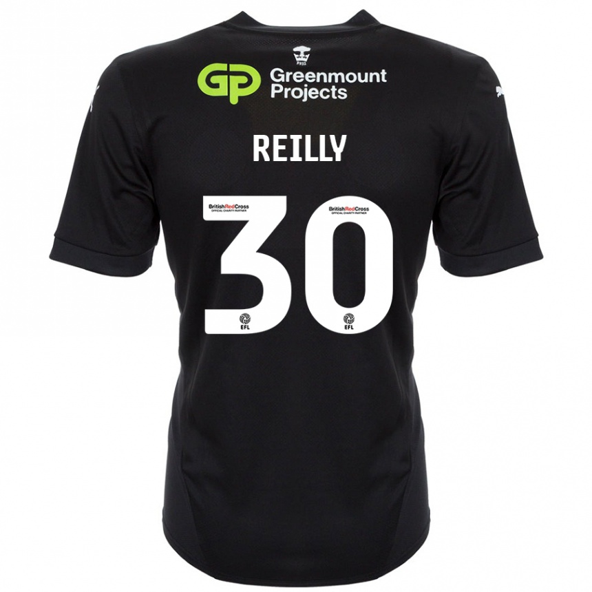 נשים כדורגל Jack Reilly #30 שָׁחוֹר הרחק ג'רזי 2024/25