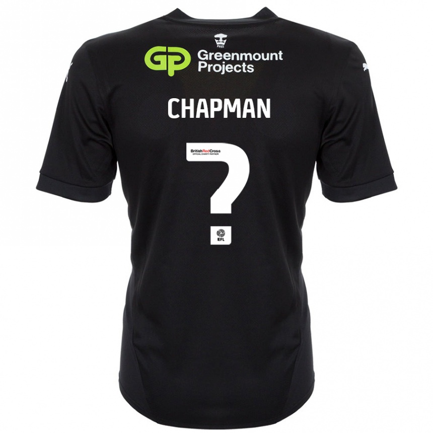 נשים כדורגל Llyton Chapman #0 שָׁחוֹר הרחק ג'רזי 2024/25