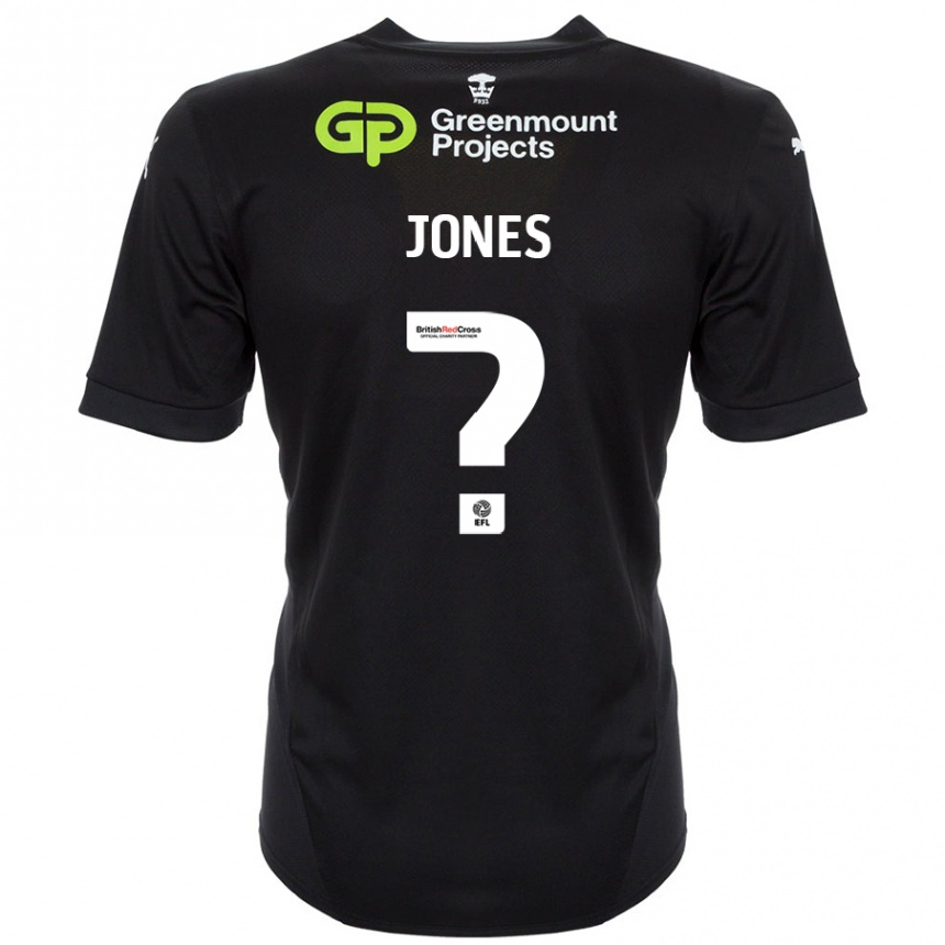 נשים כדורגל Callum Jones #0 שָׁחוֹר הרחק ג'רזי 2024/25