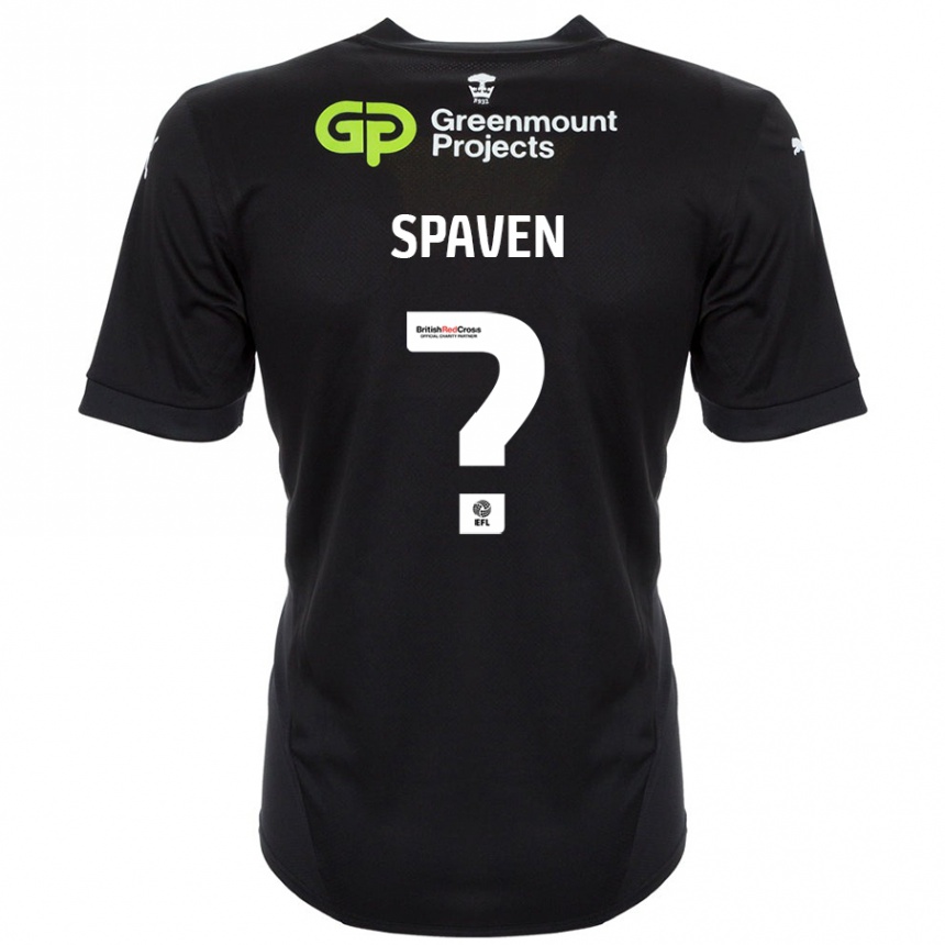 נשים כדורגל Jake Spaven #0 שָׁחוֹר הרחק ג'רזי 2024/25