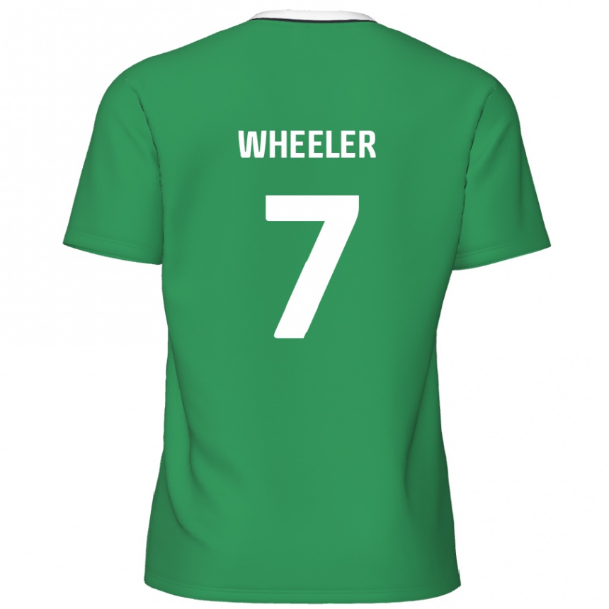 נשים כדורגל David Wheeler #7 פסים ירוקים לבנים הרחק ג'רזי 2024/25