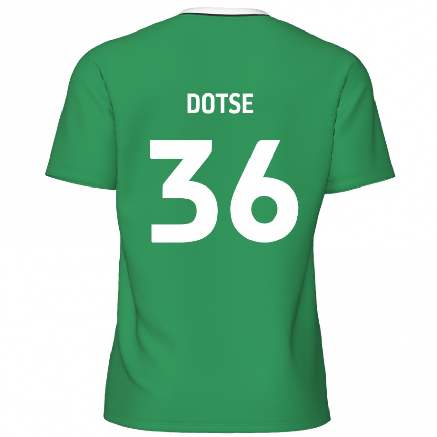 נשים כדורגל Jahiem Dotse #36 פסים ירוקים לבנים הרחק ג'רזי 2024/25