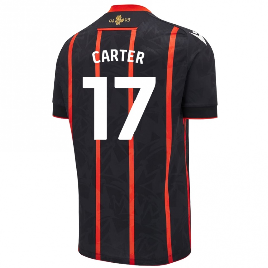 נשים כדורגל Hayden Carter #17 שחור אדום הרחק ג'רזי 2024/25