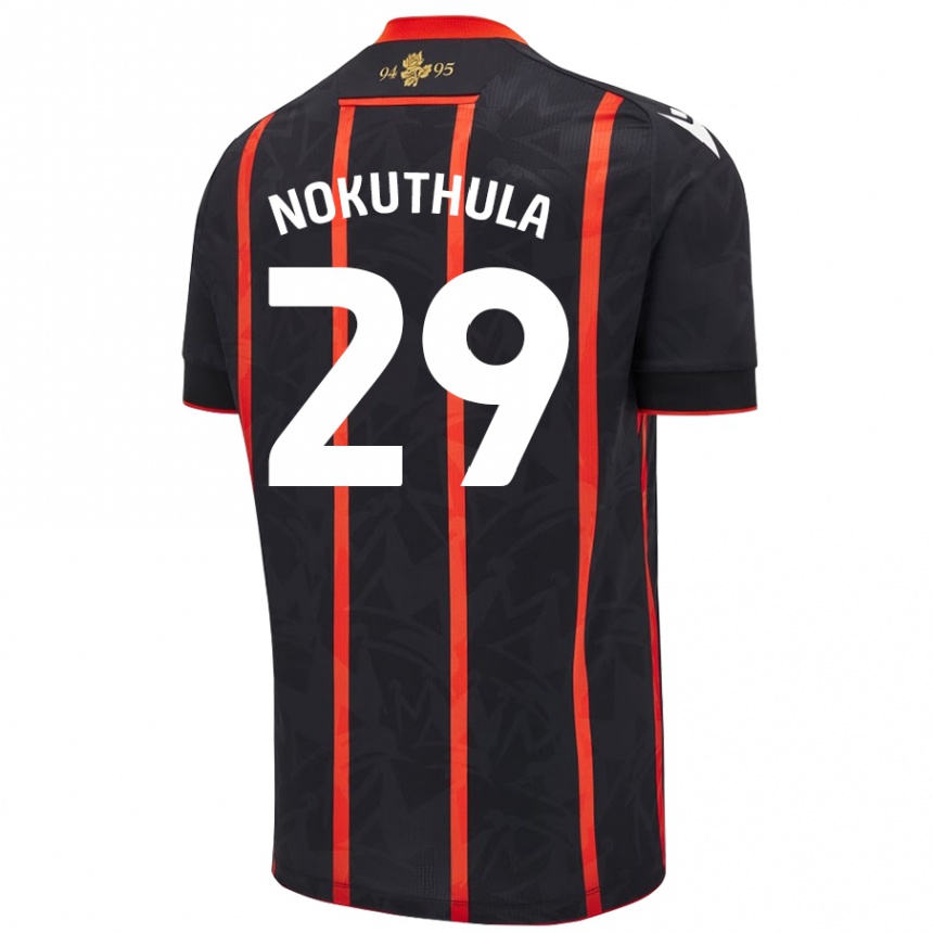 נשים כדורגל Faith Nokuthula #29 שחור אדום הרחק ג'רזי 2024/25