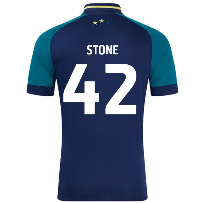 נשים כדורגל Michael Stone #42 נייבי ירוק כהה הרחק ג'רזי 2024/25