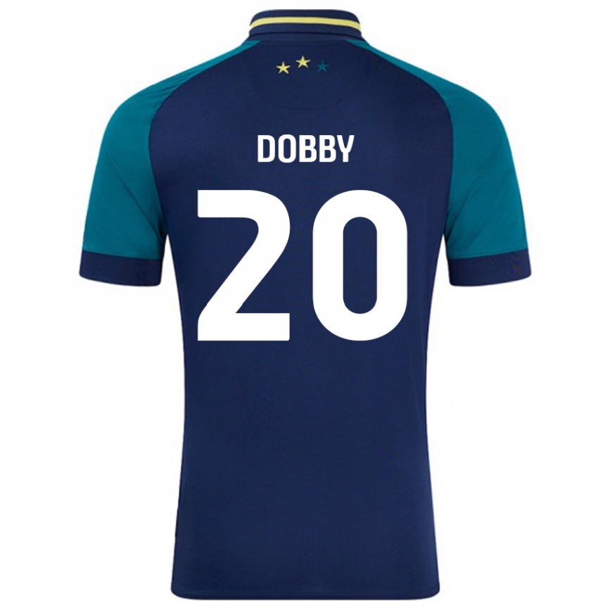 נשים כדורגל Sarah Dobby #20 נייבי ירוק כהה הרחק ג'רזי 2024/25