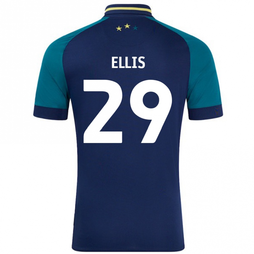 נשים כדורגל Molly Ellis #29 נייבי ירוק כהה הרחק ג'רזי 2024/25