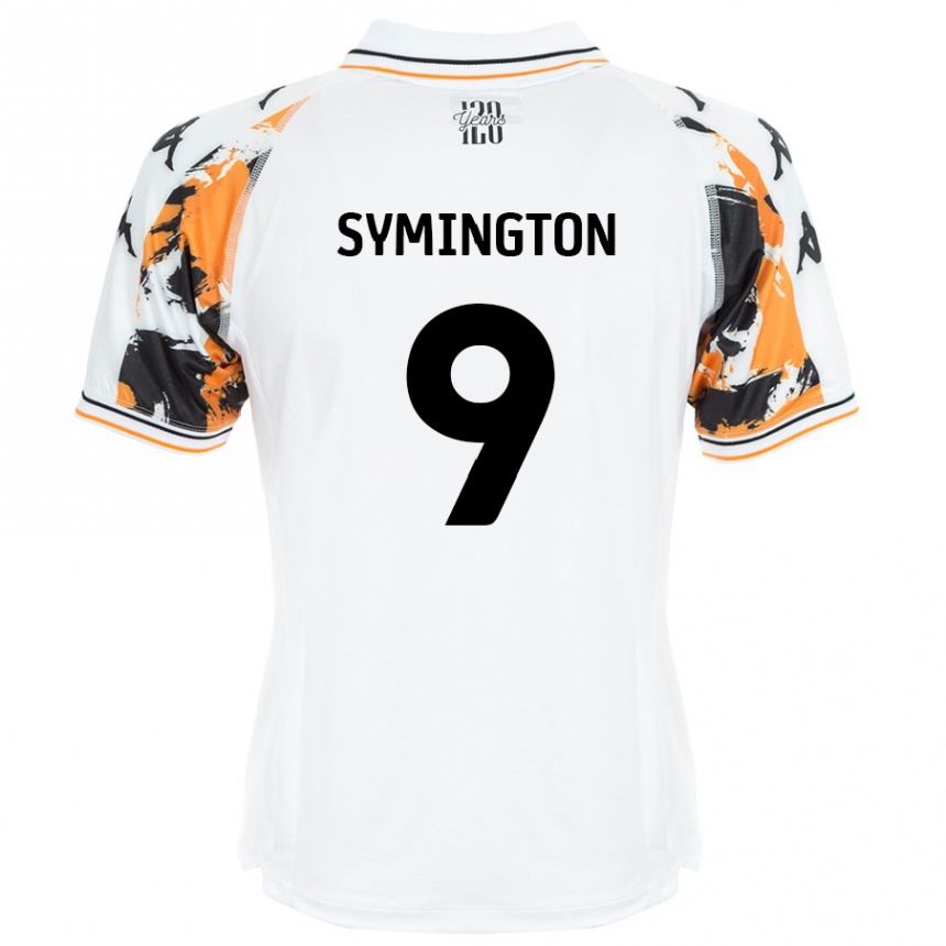 נשים כדורגל Jo Symington #9 לָבָן הרחק ג'רזי 2024/25