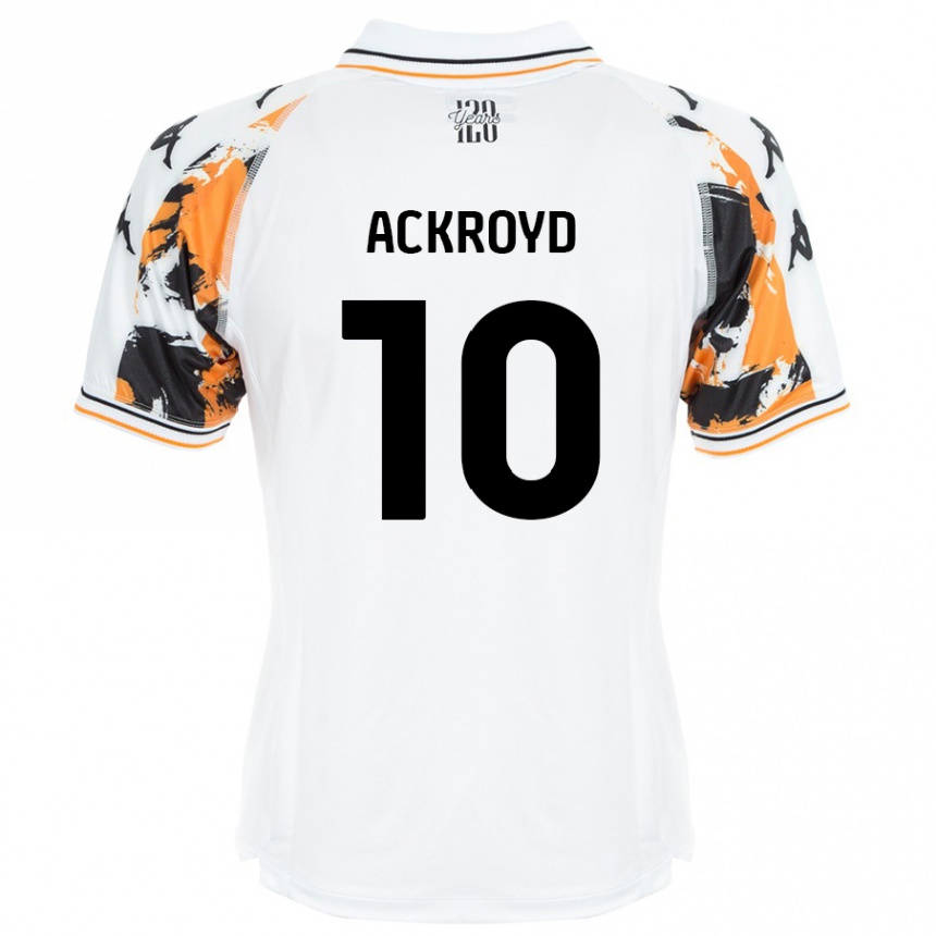 נשים כדורגל Rachael Ackroyd #10 לָבָן הרחק ג'רזי 2024/25