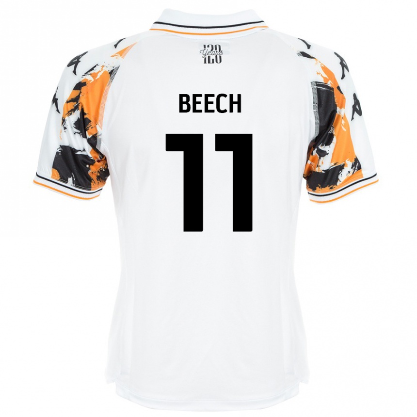 נשים כדורגל Rebecca Beech #11 לָבָן הרחק ג'רזי 2024/25