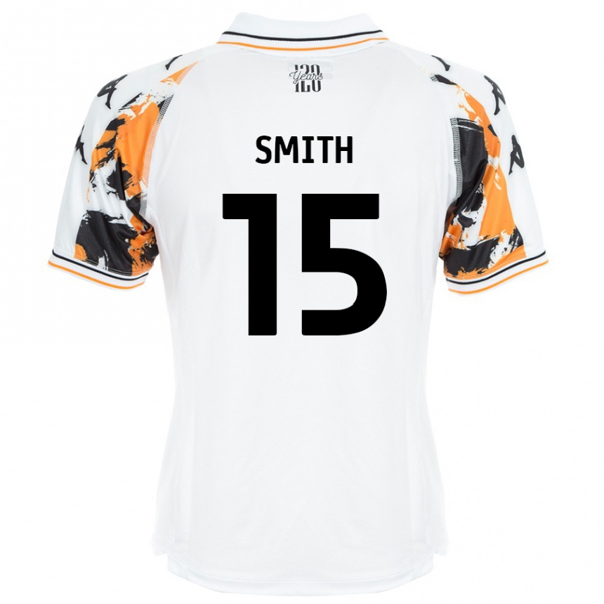 נשים כדורגל Suey Smith #15 לָבָן הרחק ג'רזי 2024/25