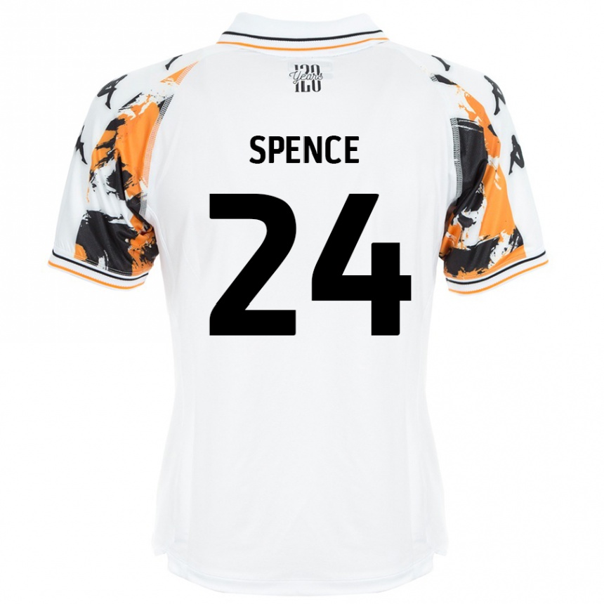 נשים כדורגל Emily Spence #24 לָבָן הרחק ג'רזי 2024/25