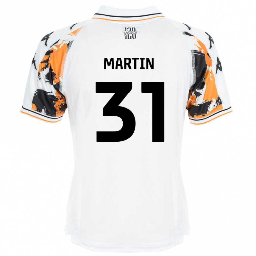 נשים כדורגל Faith Martin #31 לָבָן הרחק ג'רזי 2024/25