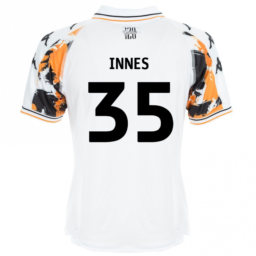 נשים כדורגל Emma Innes #35 לָבָן הרחק ג'רזי 2024/25