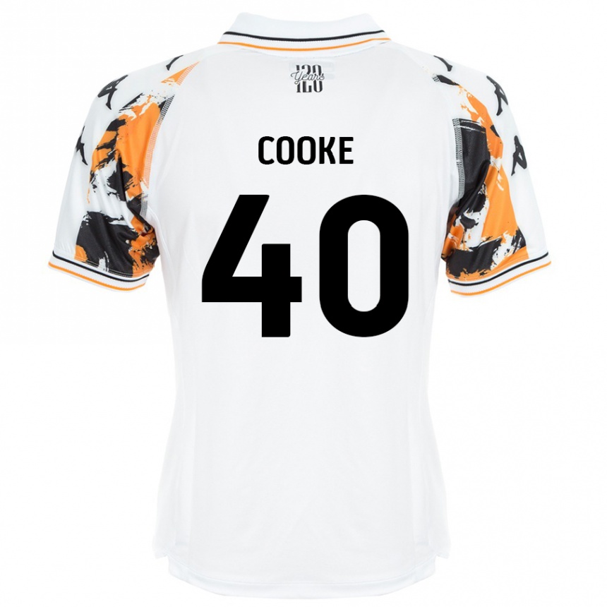 נשים כדורגל Megan Cooke #40 לָבָן הרחק ג'רזי 2024/25