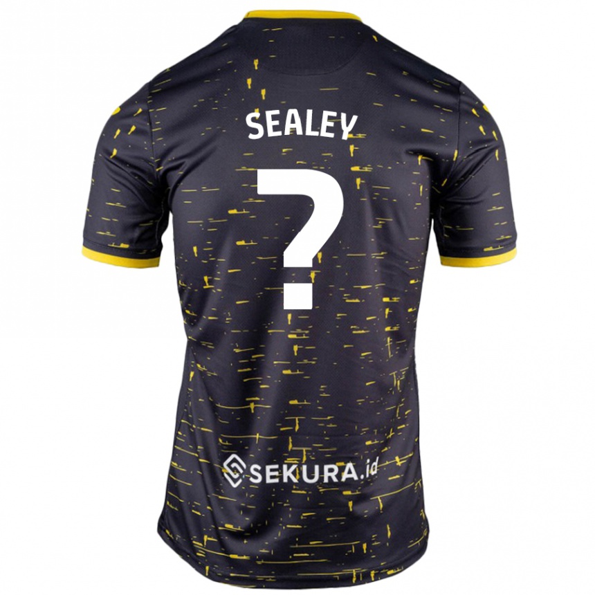 נשים כדורגל La'sean Sealey #0 שחור צהוב הרחק ג'רזי 2024/25