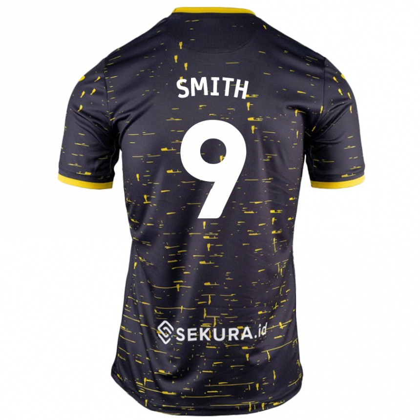 נשים כדורגל Ellie Smith #9 שחור צהוב הרחק ג'רזי 2024/25