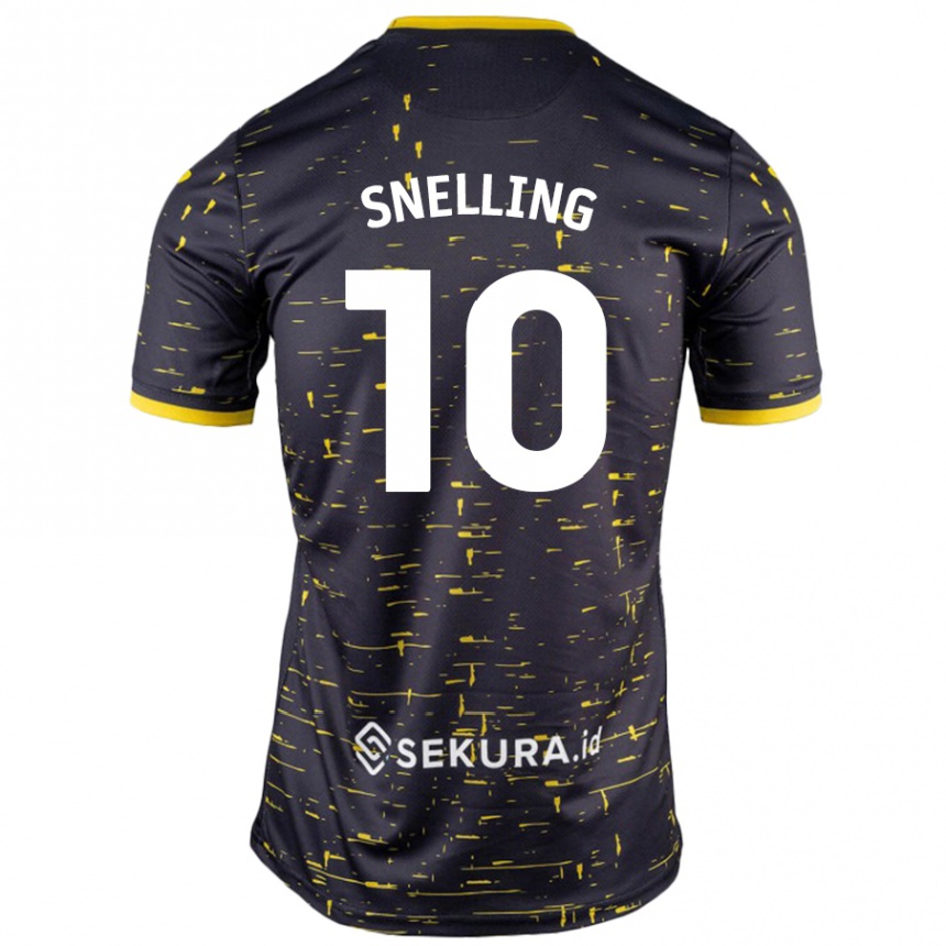 נשים כדורגל Natasha Snelling #10 שחור צהוב הרחק ג'רזי 2024/25