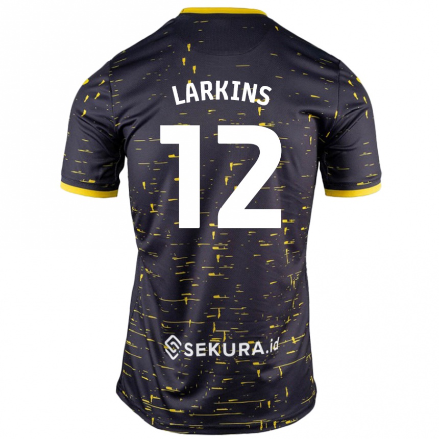 נשים כדורגל Anna Larkins #12 שחור צהוב הרחק ג'רזי 2024/25
