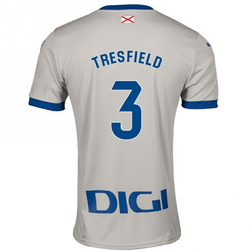 נשים כדורגל Laurène Tresfield #3 אפור בהיר הרחק ג'רזי 2024/25
