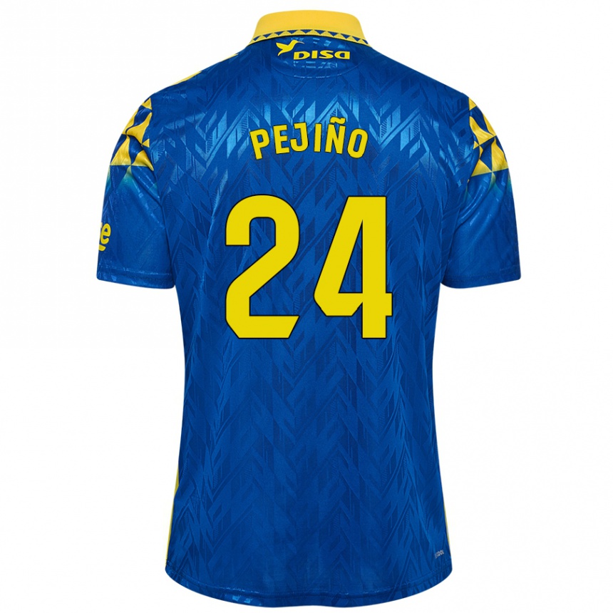 נשים כדורגל Pejiño #24 כחול צהוב הרחק ג'רזי 2024/25