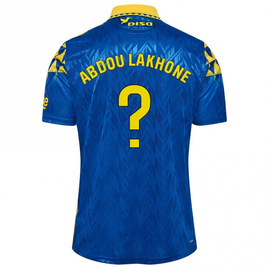 נשים כדורגל Pape Abdou Lakhone #0 כחול צהוב הרחק ג'רזי 2024/25