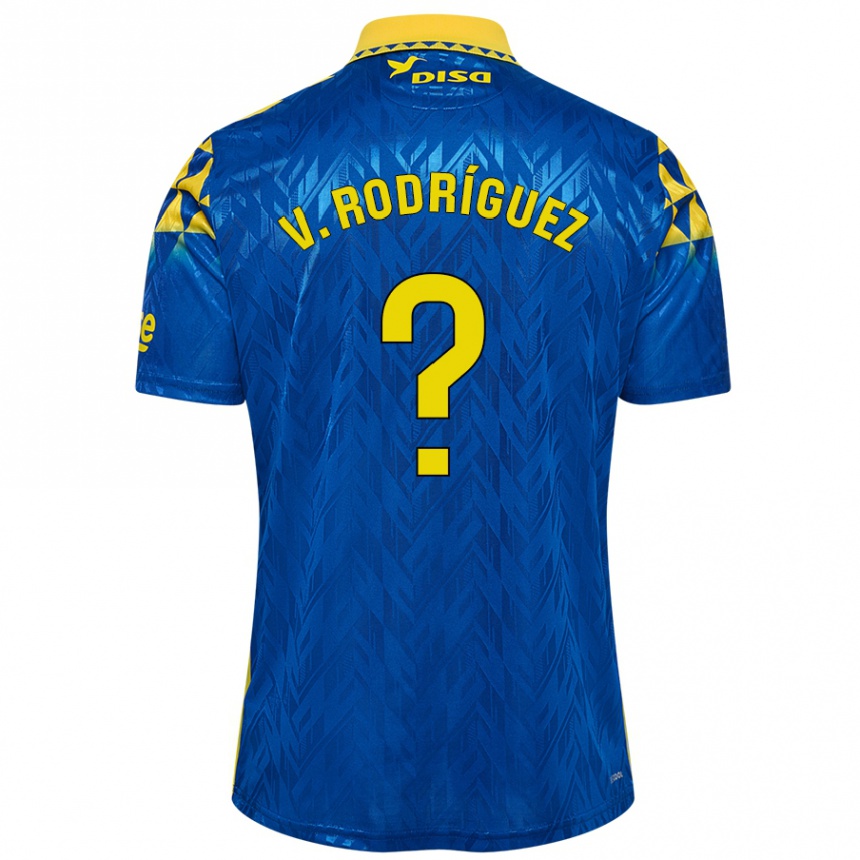 נשים כדורגל Carlos Vicente Rodríguez #0 כחול צהוב הרחק ג'רזי 2024/25