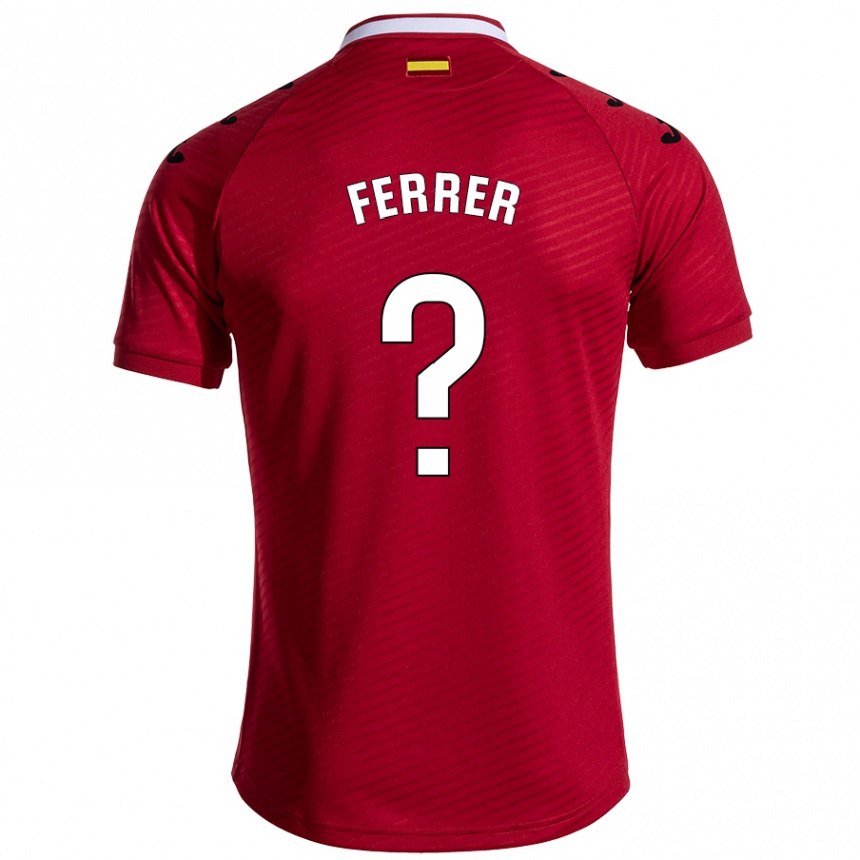 נשים כדורגל Diego Ferrer #0 אדום כהה הרחק ג'רזי 2024/25
