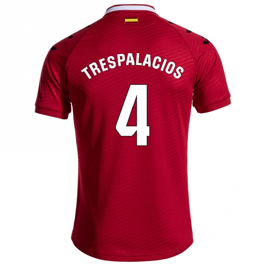 נשים כדורגל Adrián Trespalacios #4 אדום כהה הרחק ג'רזי 2024/25
