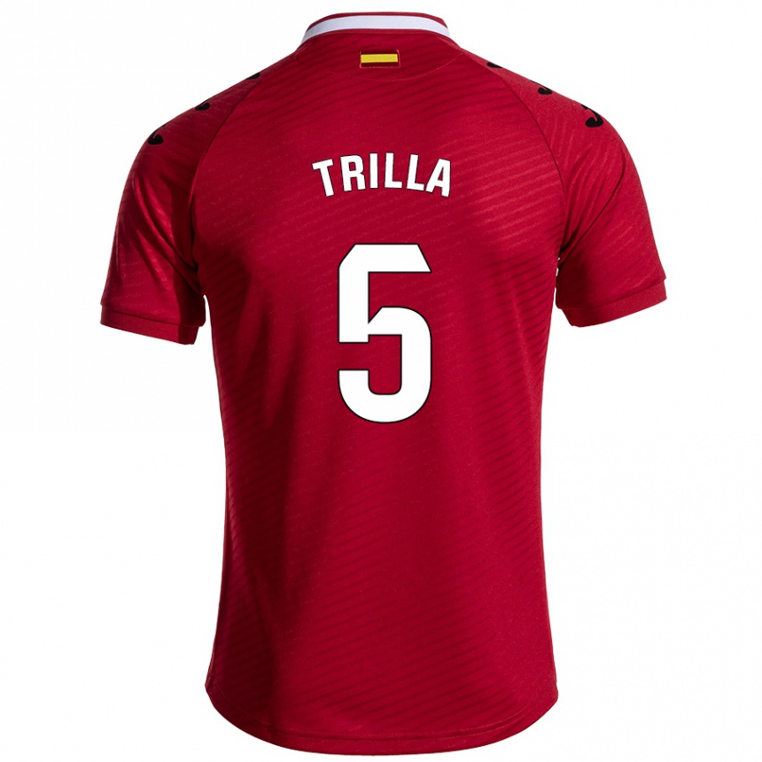 נשים כדורגל Guillem Trilla #5 אדום כהה הרחק ג'רזי 2024/25
