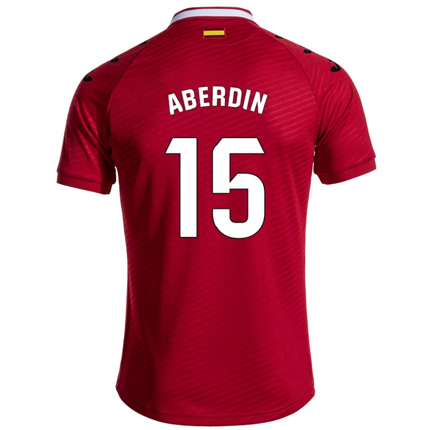 נשים כדורגל Nabil Aberdin #15 אדום כהה הרחק ג'רזי 2024/25