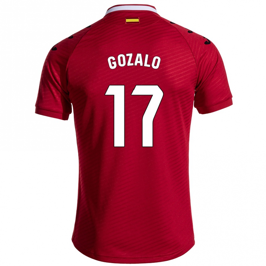 נשים כדורגל Marcos Gozalo #17 אדום כהה הרחק ג'רזי 2024/25